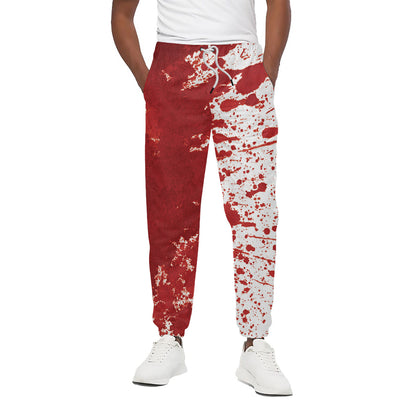 Red Blood Stains Print Cotton Pants