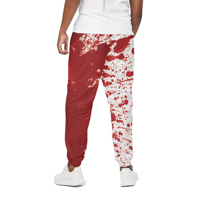 Red Blood Stains Print Cotton Pants
