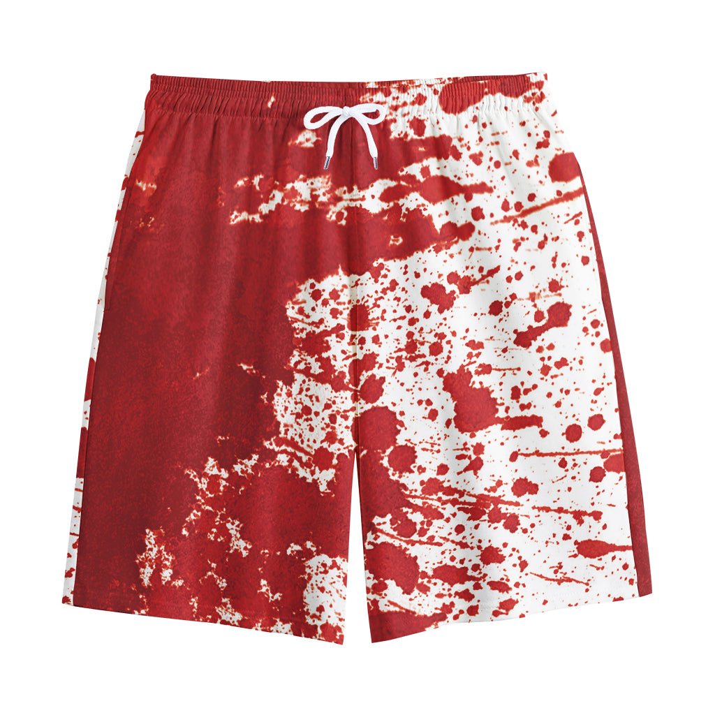 Red Blood Stains Print Cotton Shorts