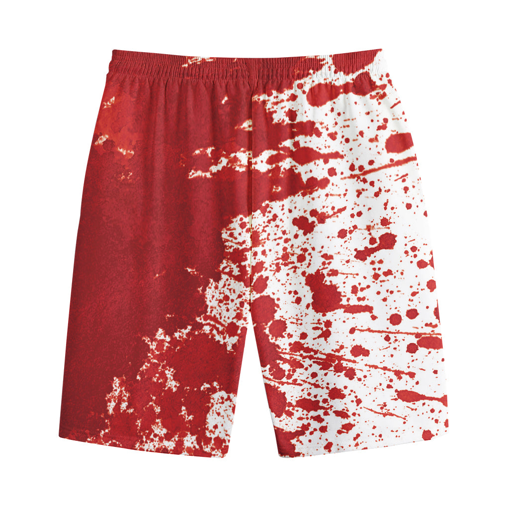 Red Blood Stains Print Cotton Shorts