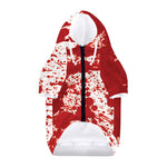 Red Blood Stains Print Dog Zip Up Hoodie