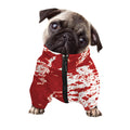 Red Blood Stains Print Dog Zip Up Jacket
