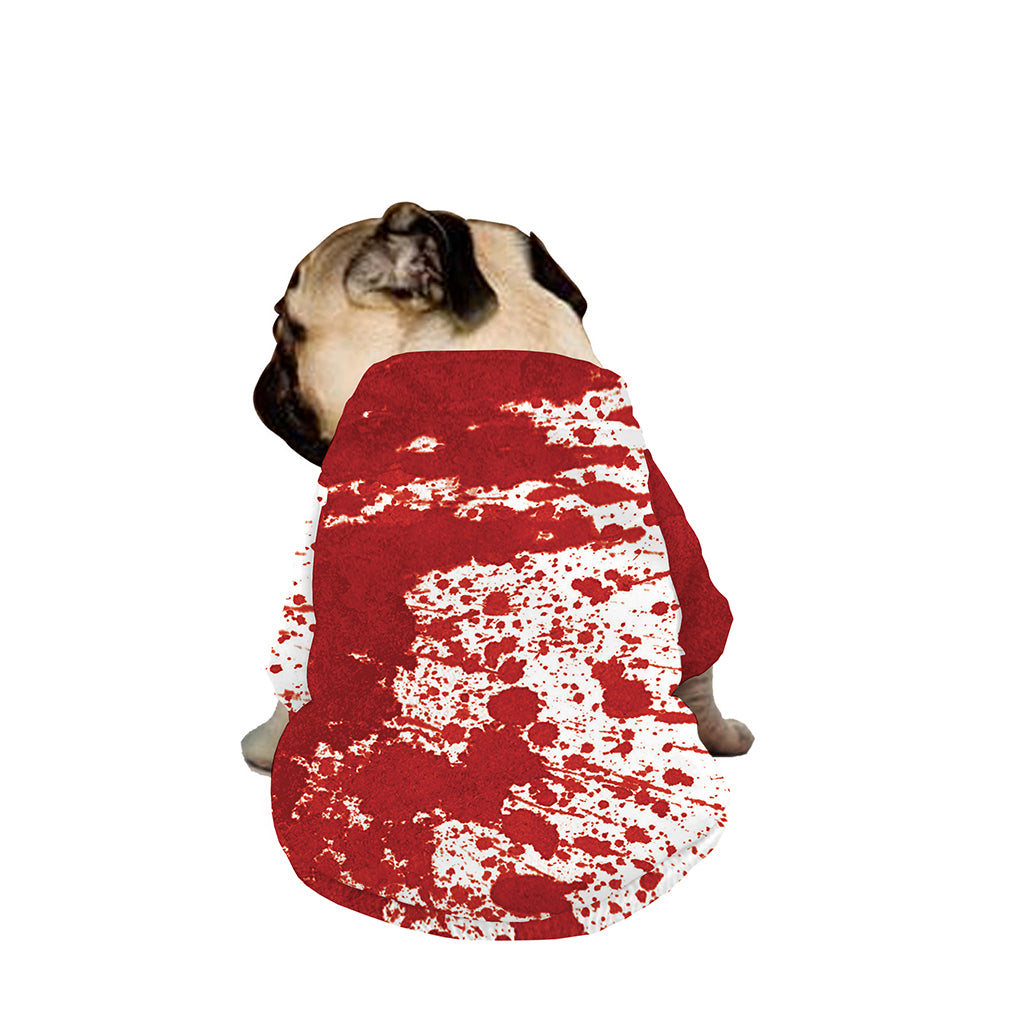 Red Blood Stains Print Dog Zip Up Jacket