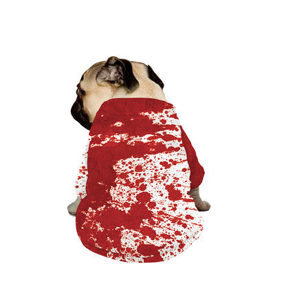 Red Blood Stains Print Dog Zip Up Jacket