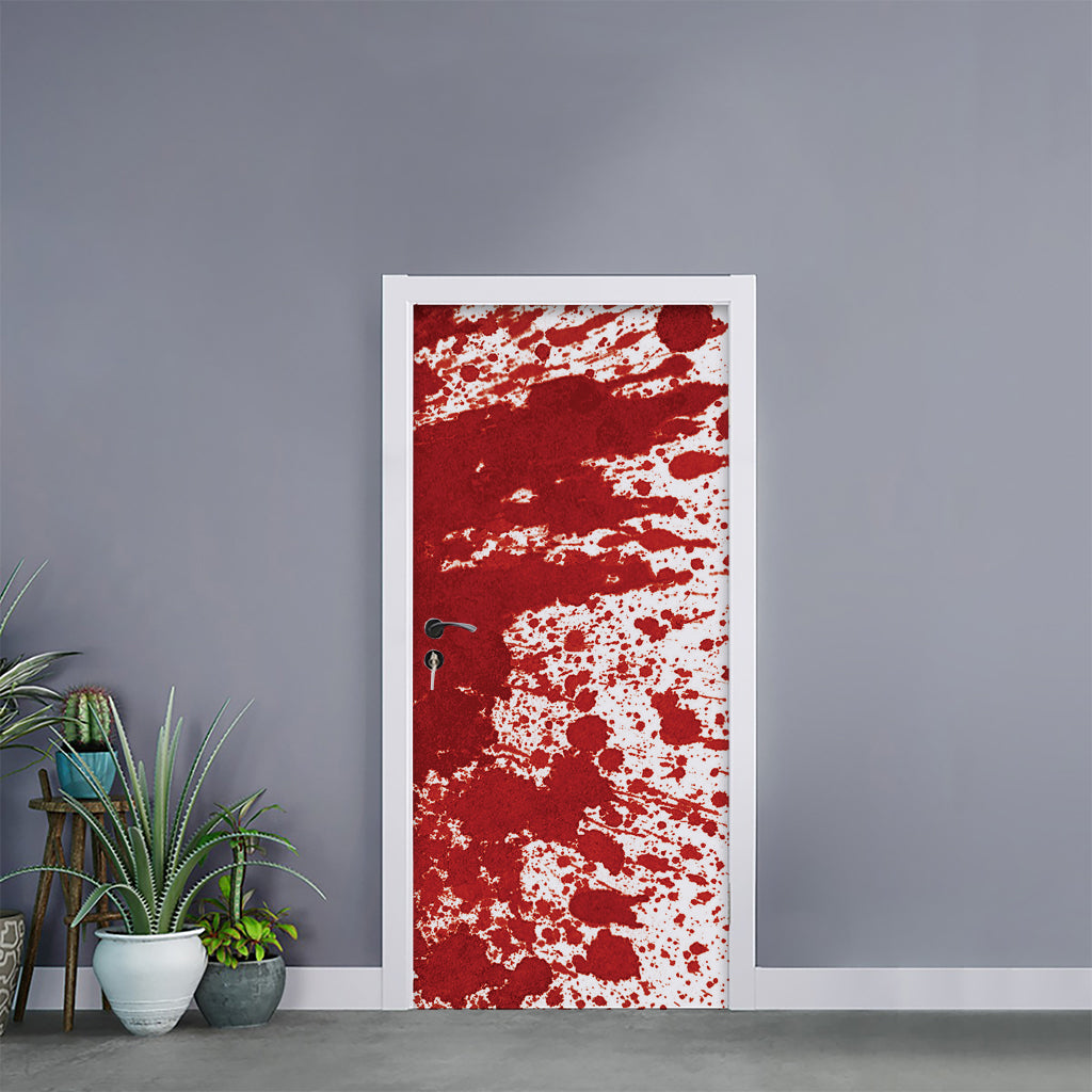 Red Blood Stains Print Door Sticker