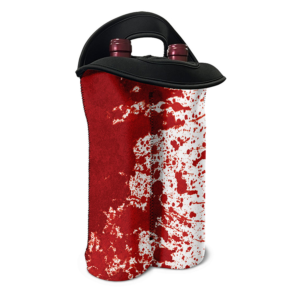 Red Blood Stains Print Double Neoprene Wine Tote