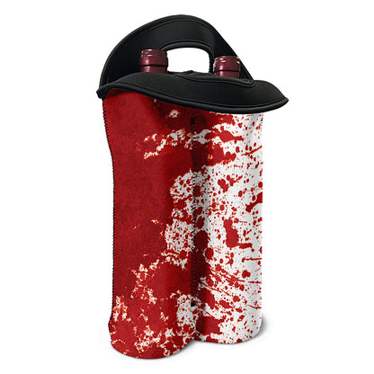 Red Blood Stains Print Double Neoprene Wine Tote