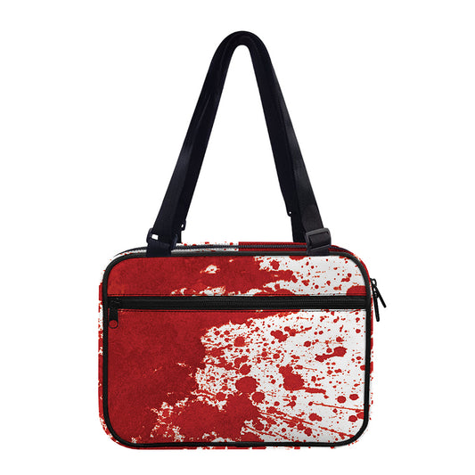 Red Blood Stains Print Double Strap Bible Bag
