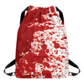 Red Blood Stains Print Drawstring Backpack