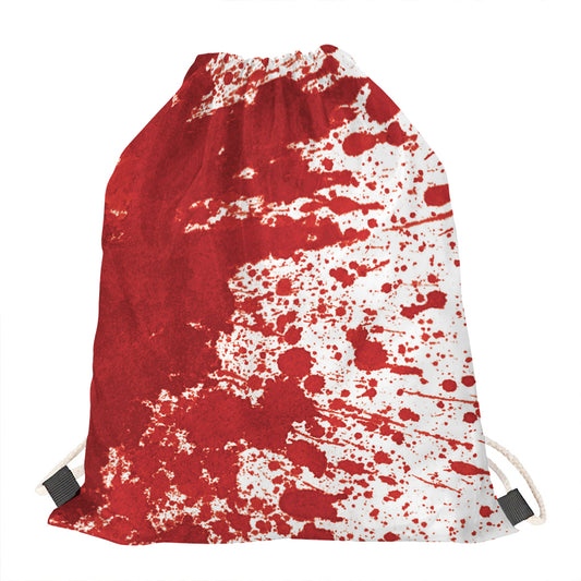 Red Blood Stains Print Drawstring Bag