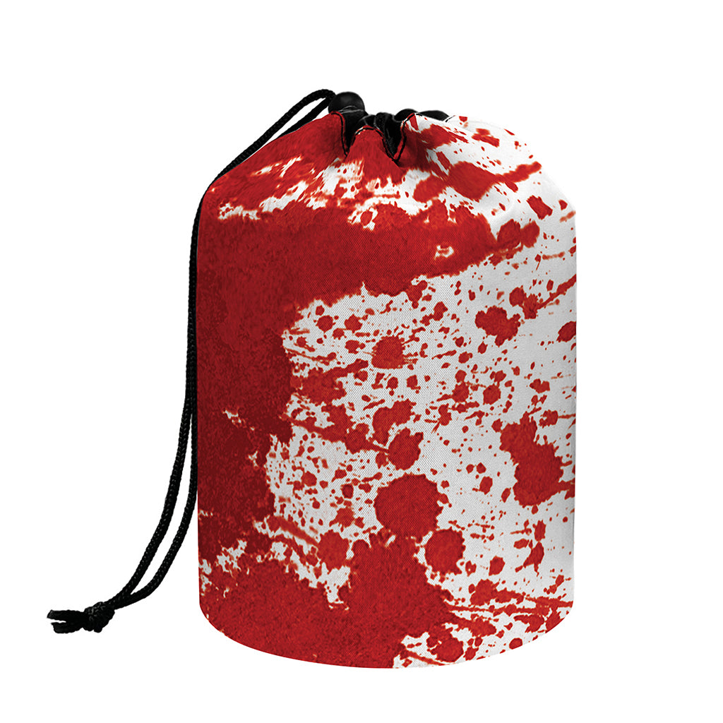 Red Blood Stains Print Drawstring Makeup Bag
