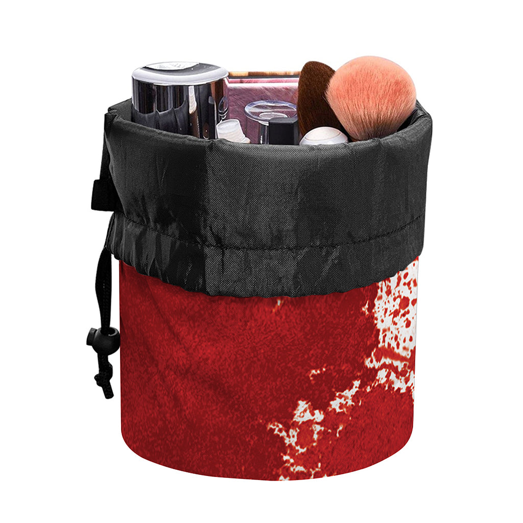 Red Blood Stains Print Drawstring Makeup Bag