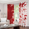 Red Blood Stains Print Extra Wide Grommet Curtains