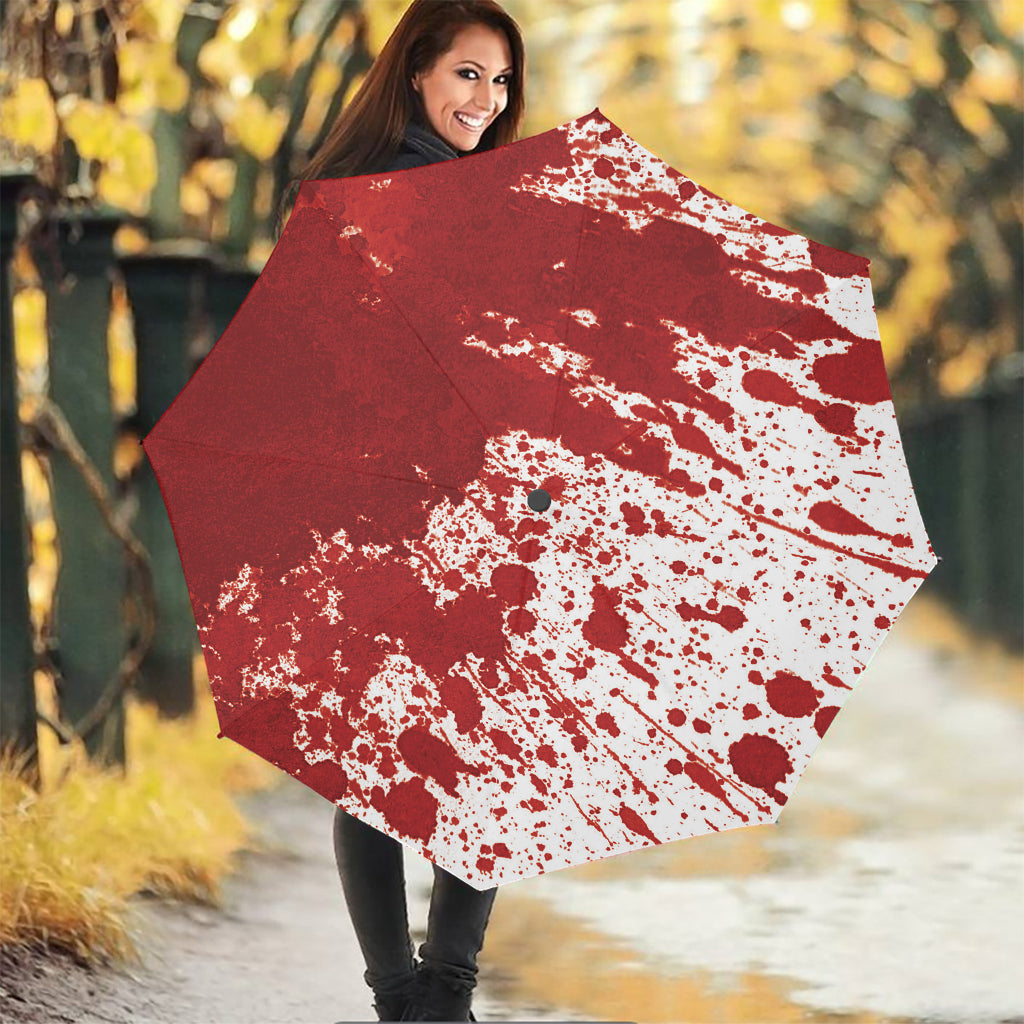 Red Blood Stains Print Foldable Umbrella