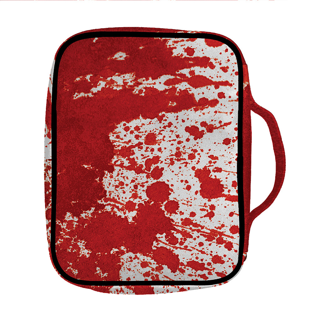 Red Blood Stains Print Front Pocket Bible Bag