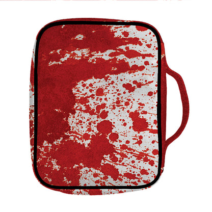 Red Blood Stains Print Front Pocket Bible Bag