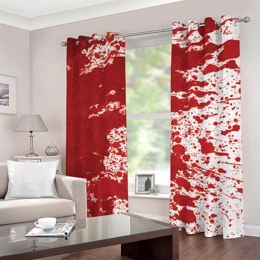 Red Blood Stains Print Grommet Curtains