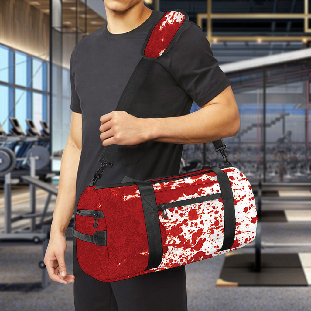 Red Blood Stains Print Gym Bag