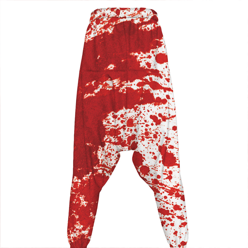 Red Blood Stains Print Hammer Pants