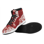 Red Blood Stains Print High Top Leather Sneakers