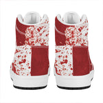 Red Blood Stains Print High Top Leather Sneakers