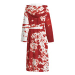 Red Blood Stains Print Hooded Bathrobe