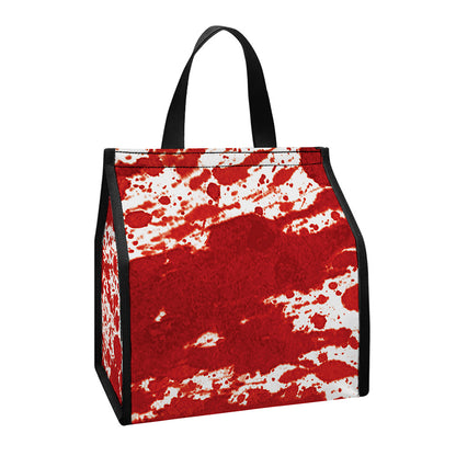 Red Blood Stains Print Insulated Lunch Tote
