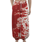 Red Blood Stains Print Lantern Pants