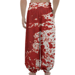 Red Blood Stains Print Lantern Pants