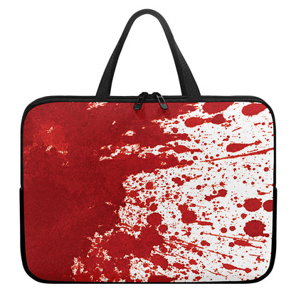 Red Blood Stains Print Laptop Sleeve With Handle
