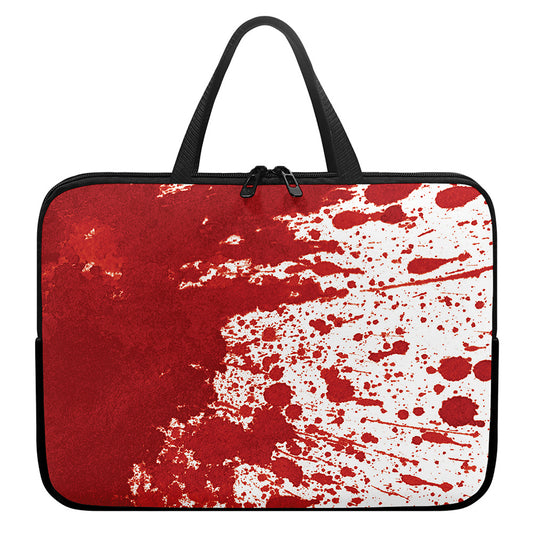 Red Blood Stains Print Laptop Sleeve With Handle