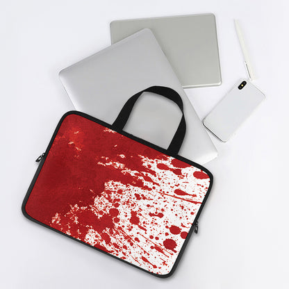 Red Blood Stains Print Laptop Sleeve With Handle