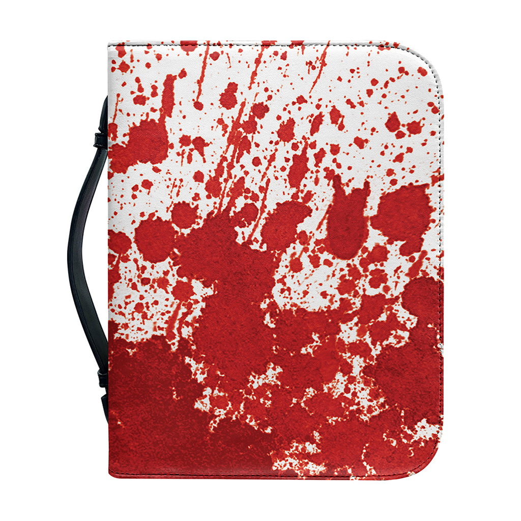 Red Blood Stains Print Leather Bible Cover