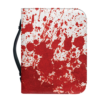 Red Blood Stains Print Leather Bible Cover