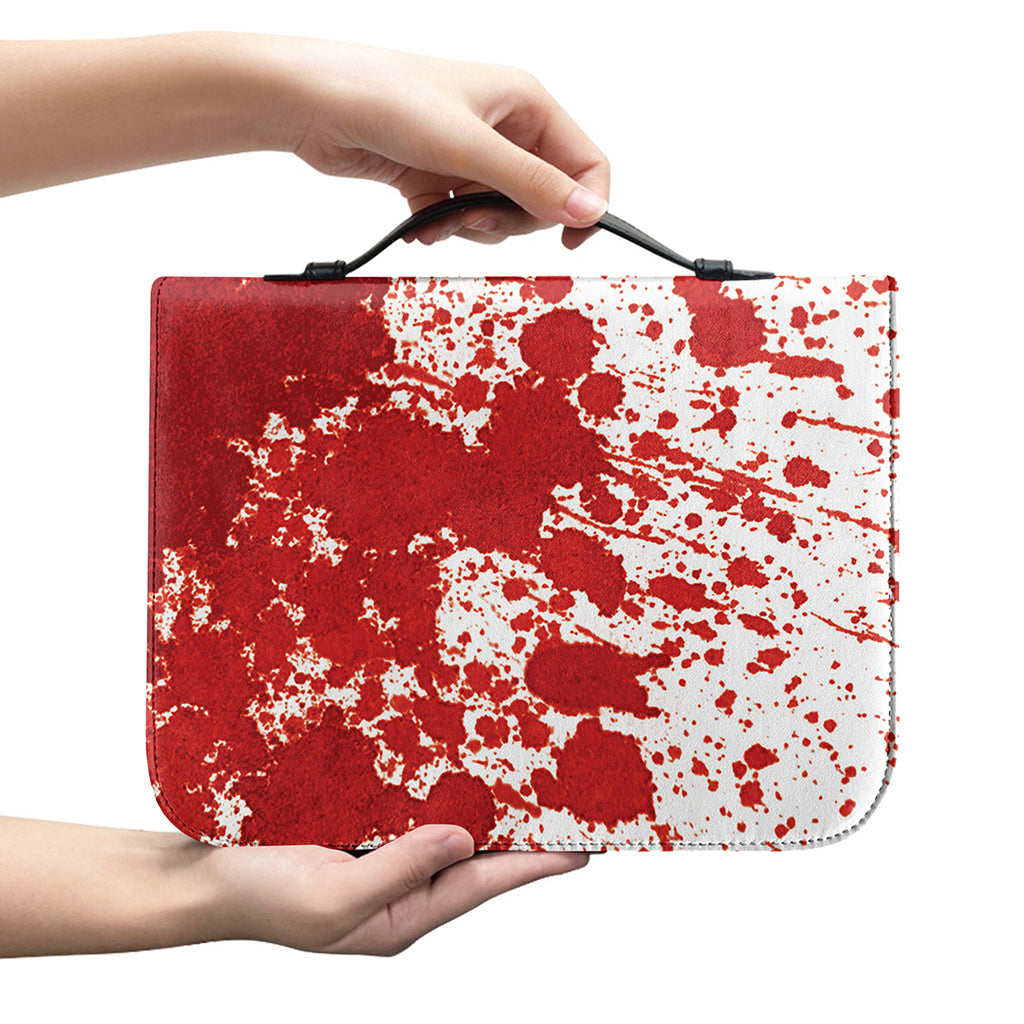 Red Blood Stains Print Leather Bible Cover