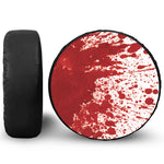 Red Blood Stains Print Leather Spare Tire Cover