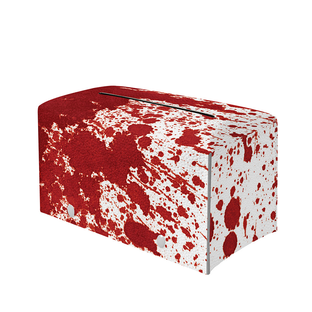 Red Blood Stains Print Leather Tissue Box Cover