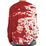 Red Blood Stains Print Long Sleeve Baseball Jersey