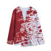 Red Blood Stains Print Long Sleeve Short Coat