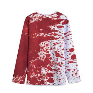 Red Blood Stains Print Long Sleeve Short Coat