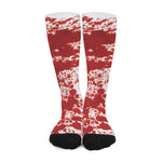 Red Blood Stains Print Long Socks