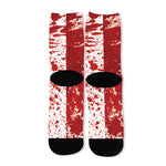 Red Blood Stains Print Long Socks