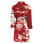 Red Blood Stains Print Men's Bathrobe