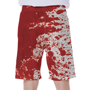 Red Blood Stains Print Men's Beach Shorts