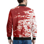 Red Blood Stains Print Men's Bomber Jacket