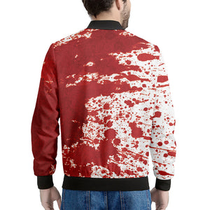 Red Blood Stains Print Men's Bomber Jacket