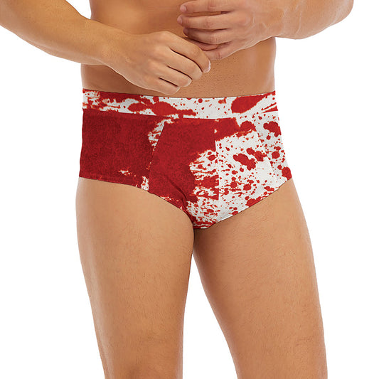 Red Blood Stains Print Men's Briefs