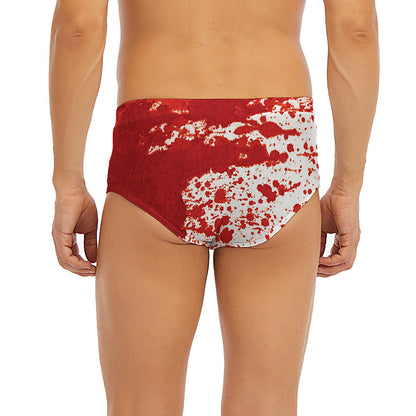 Red Blood Stains Print Men's Briefs