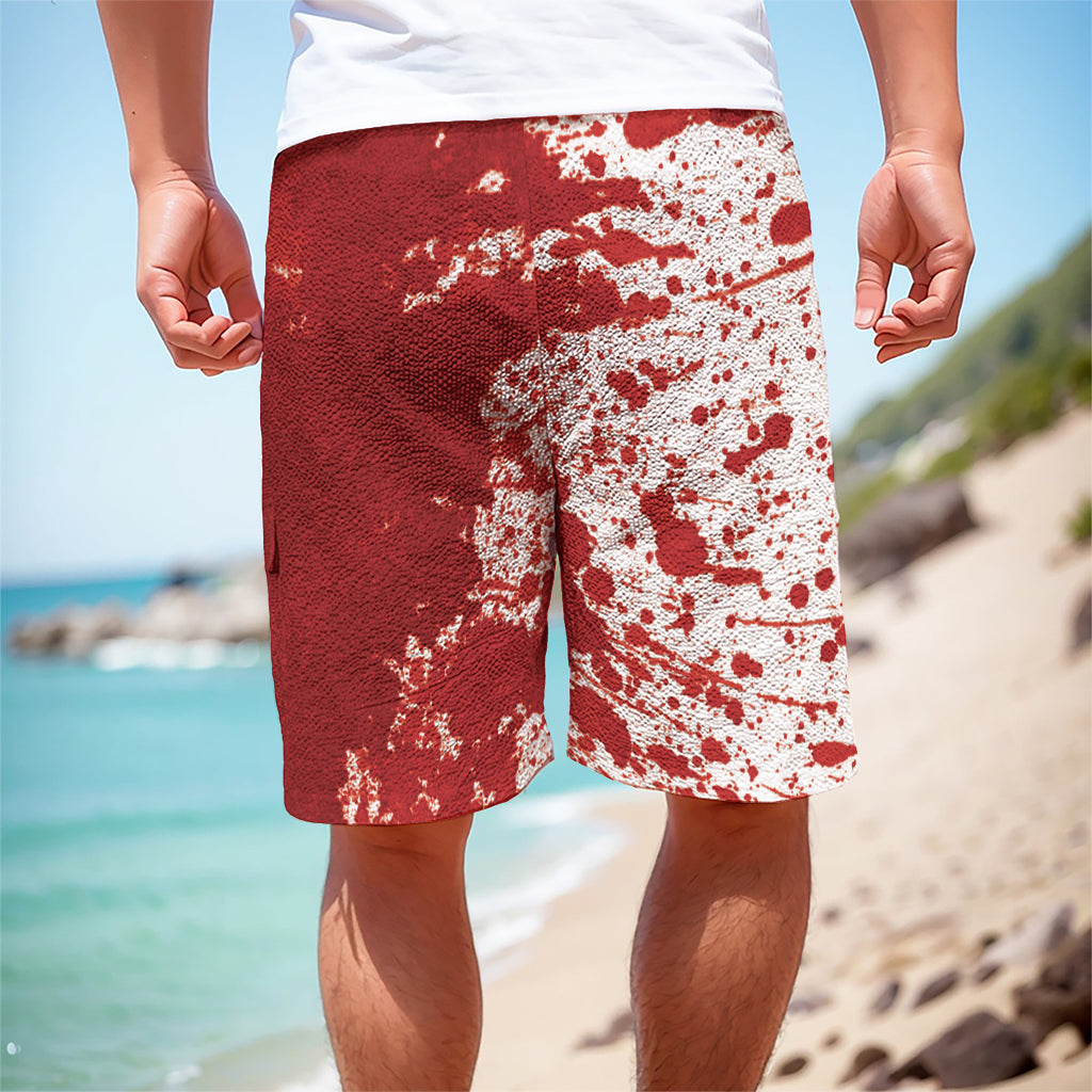 Red Blood Stains Print Men's Cargo Shorts