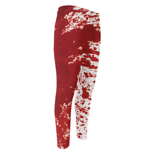 Red Blood Stains Print Men's Compression Pants